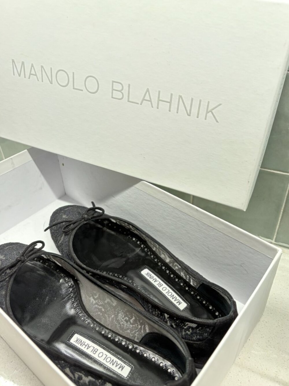 MANOLO BLAHNIK Verizzo ballet flats size 37